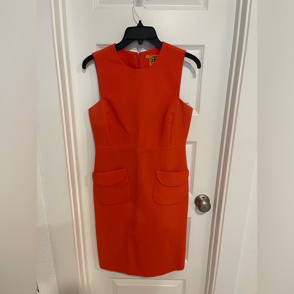 Elegant Coral Sleeveless Dress